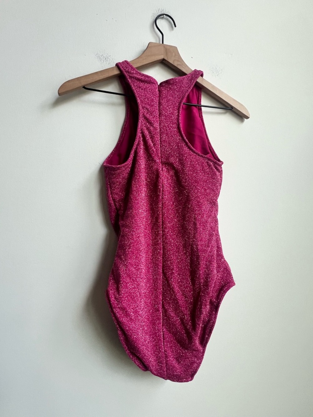 Good American 2 Hawiian Pink Sparkle High Neck One Piece Swim Swimsuit Racerback - Picture 11 of 15